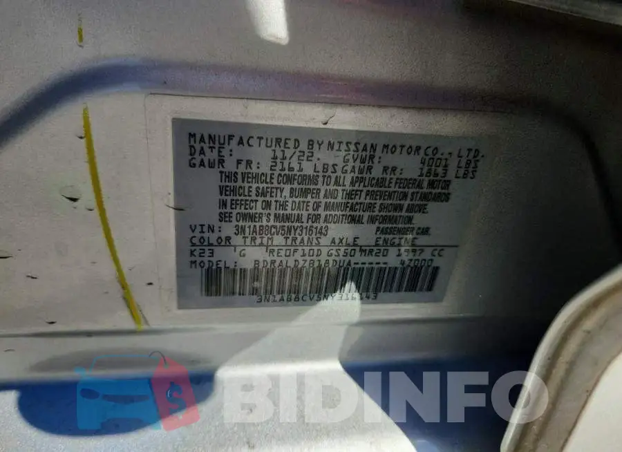 3N1AB8CV5NY316143 Photo# 12