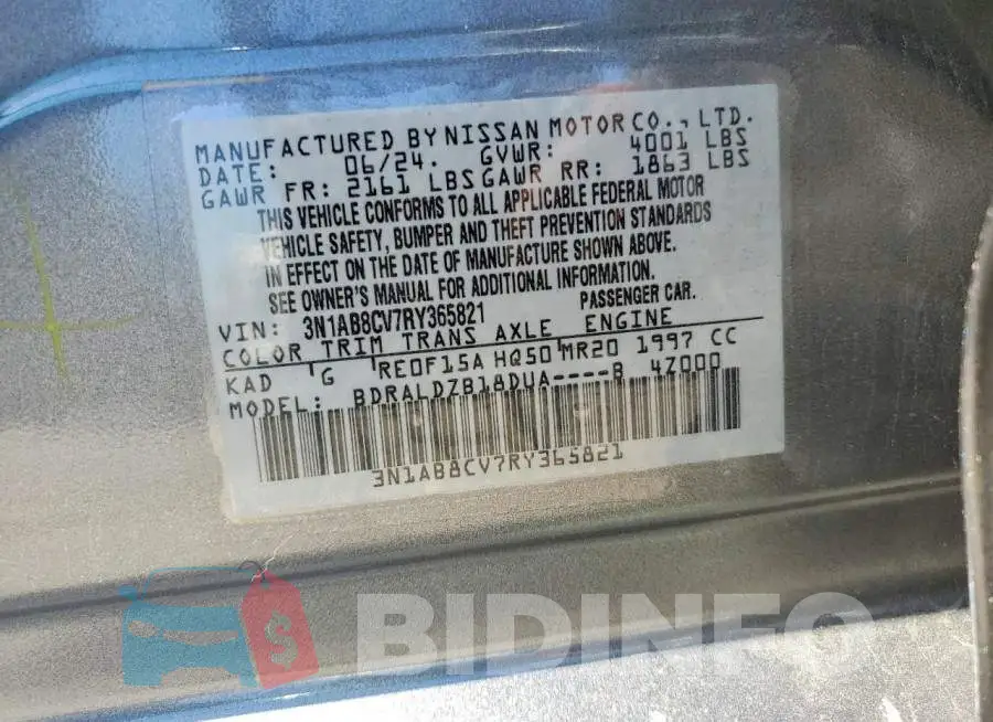 3N1AB8CV7RY365821 Photo# 12