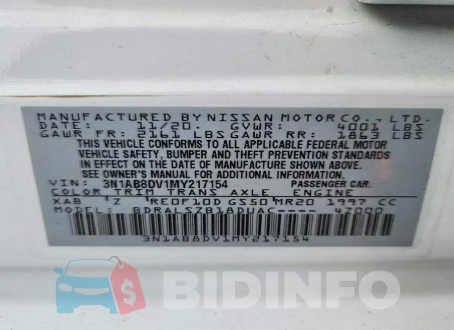 3N1AB8DV1MY217154 Photo# 12