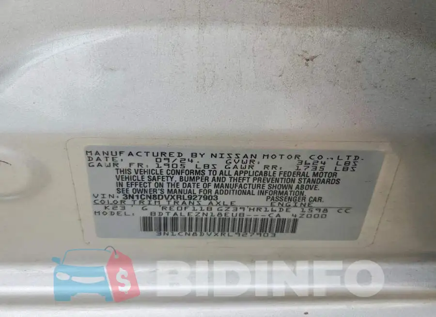 3N1CN8DVXRL927903 Photo# 12