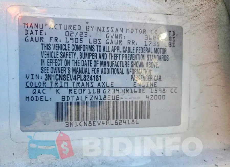 3N1CN8EV4PL824181 Photo# 12