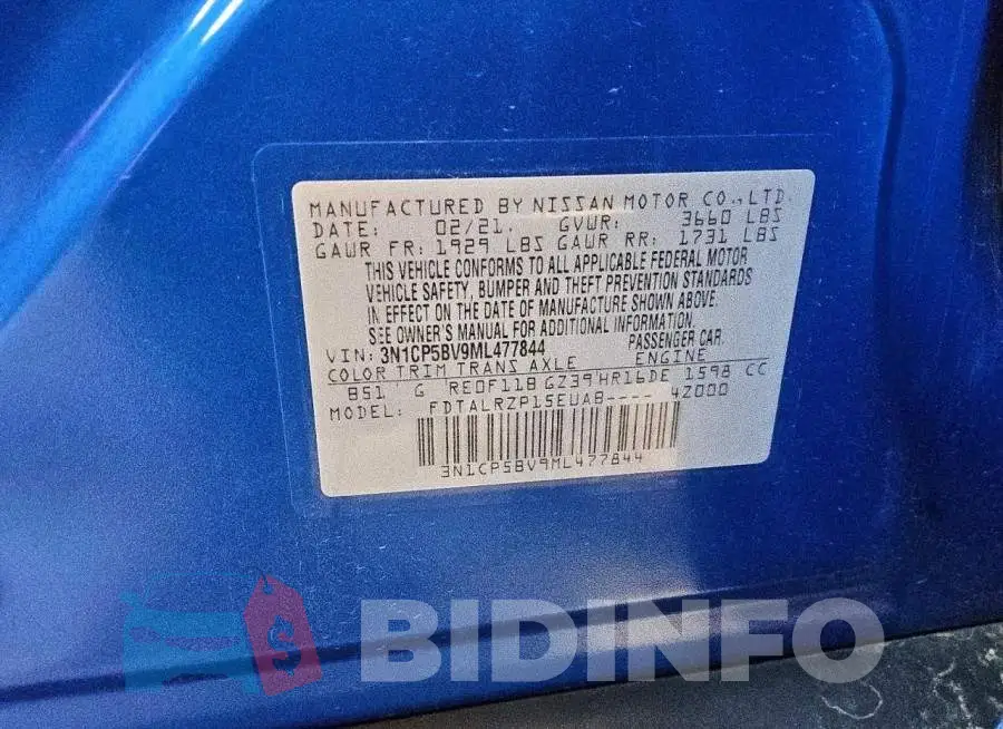 3N1CP5BV9ML477844 Photo# 13