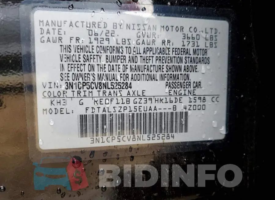3N1CP5CV8NL525284 Photo# 12
