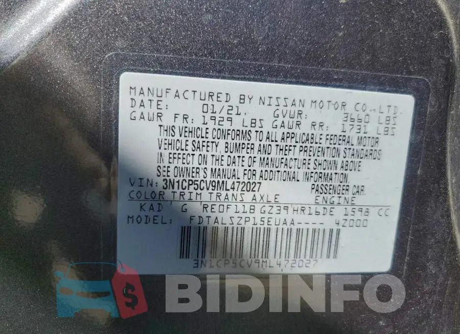 3N1CP5CV9ML472027 Photo# 13