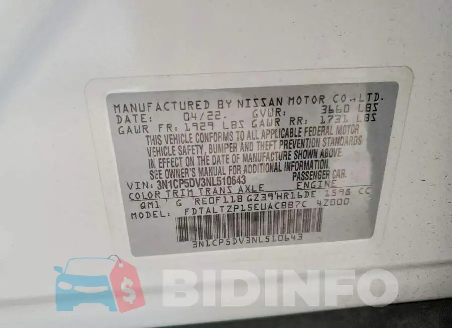 3N1CP5DV3NL510643 Photo# 13