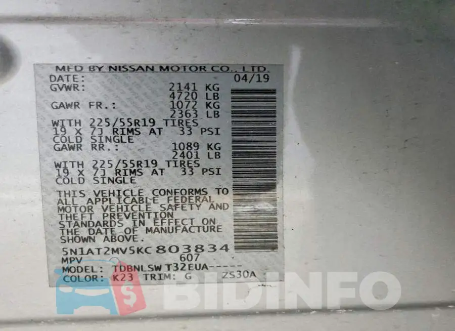 5N1AT2MV5KC803834 Photo# 14