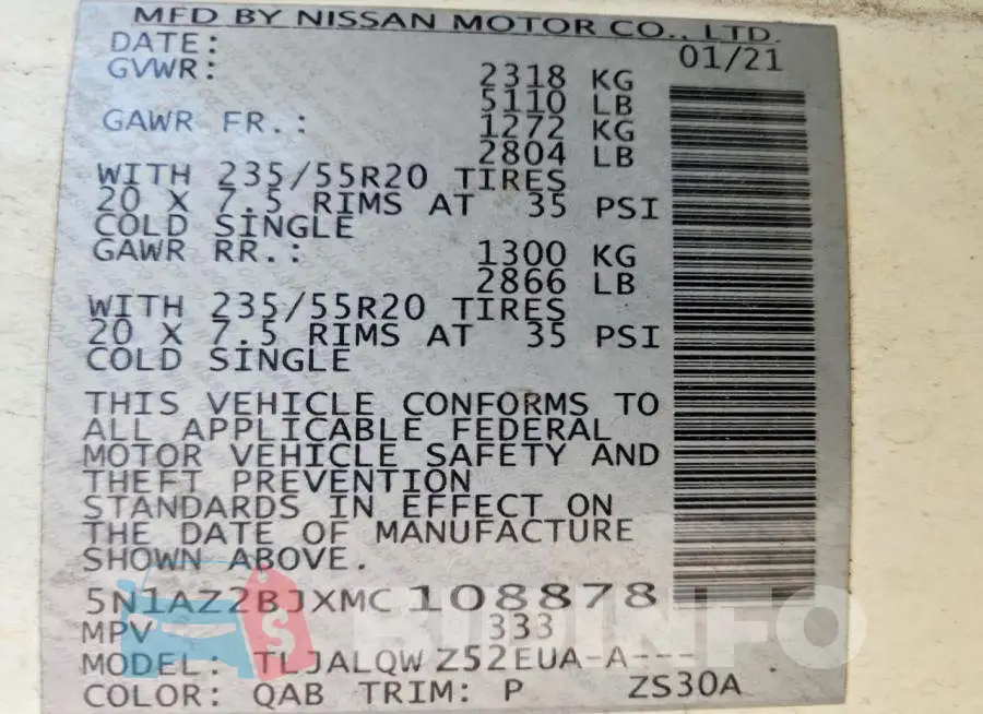 5N1AZ2BJXMC108878 Photo# 13