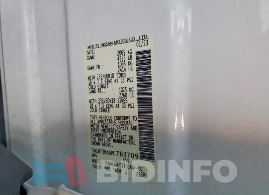 5N1BT3BA8PC783709 Photo# 12