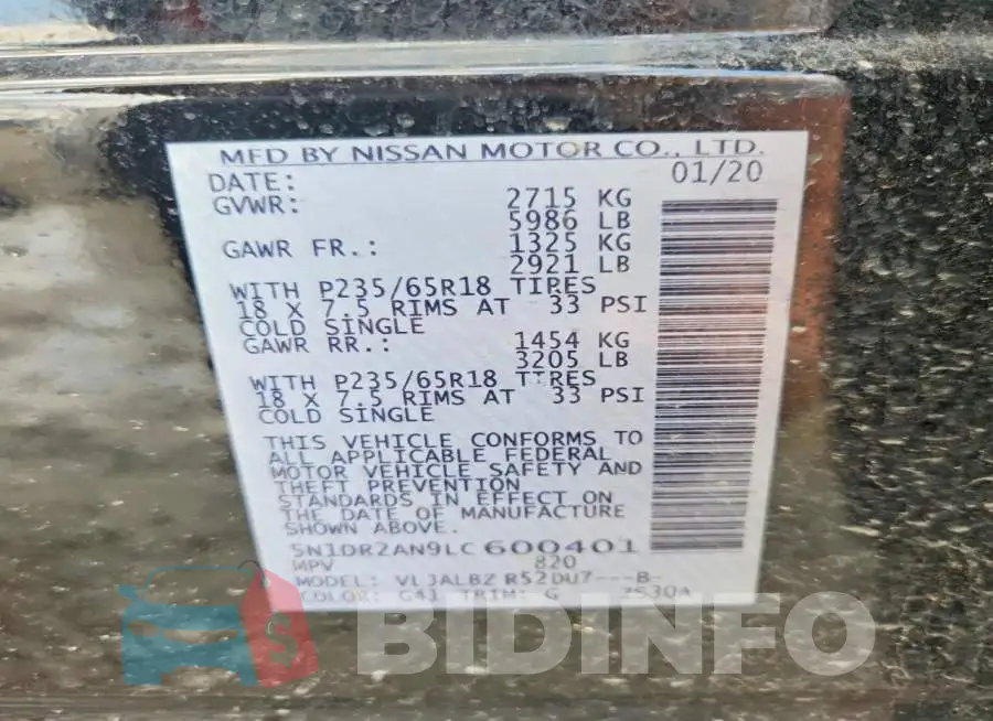 5N1DR2AN9LC600401 Photo# 13