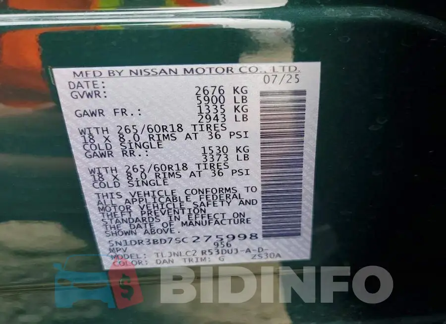 5N1DR3BD7SC275998 Photo# 13