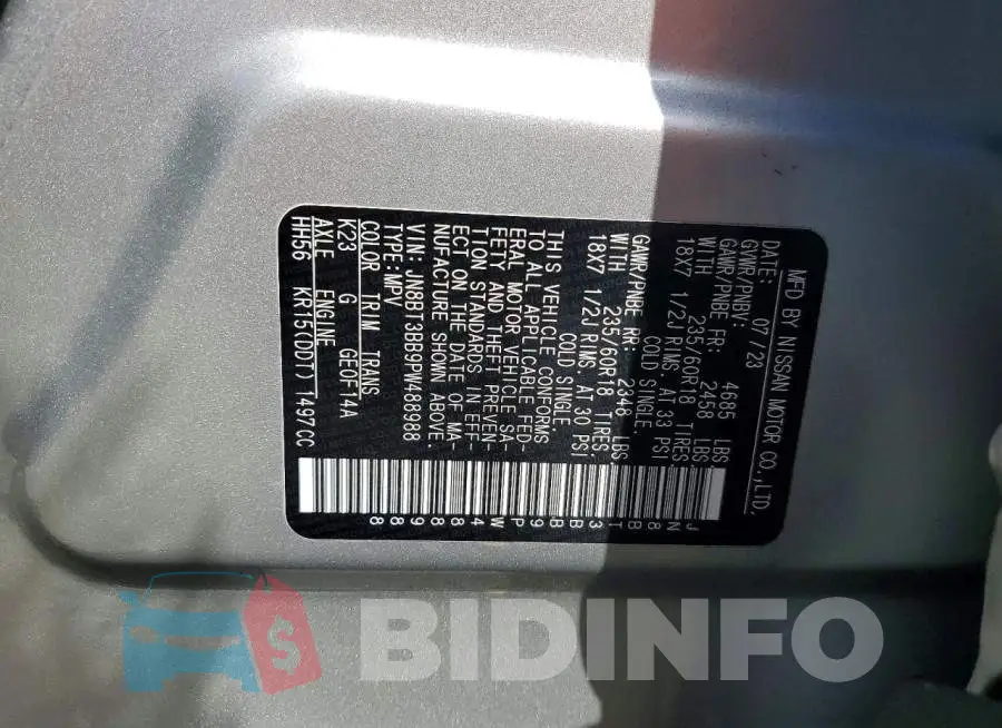 JN8BT3BB9PW488988 Photo# 14