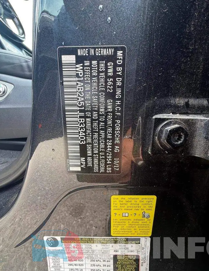 WP1AB2A51JLB33403 Photo# 10