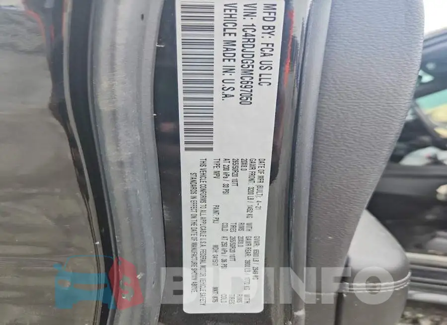 1C4RDJDG5MC697050 Photo# 13