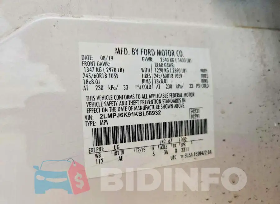2LMPJ6K91KBL58932 Photo# 14