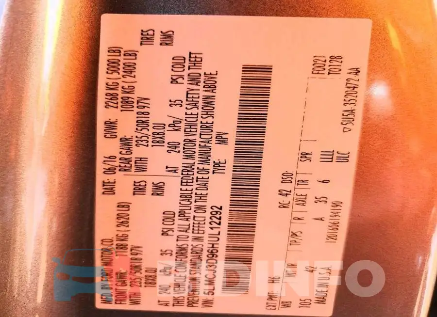 5LMCJ3D96HUL12292 Photo# 12
