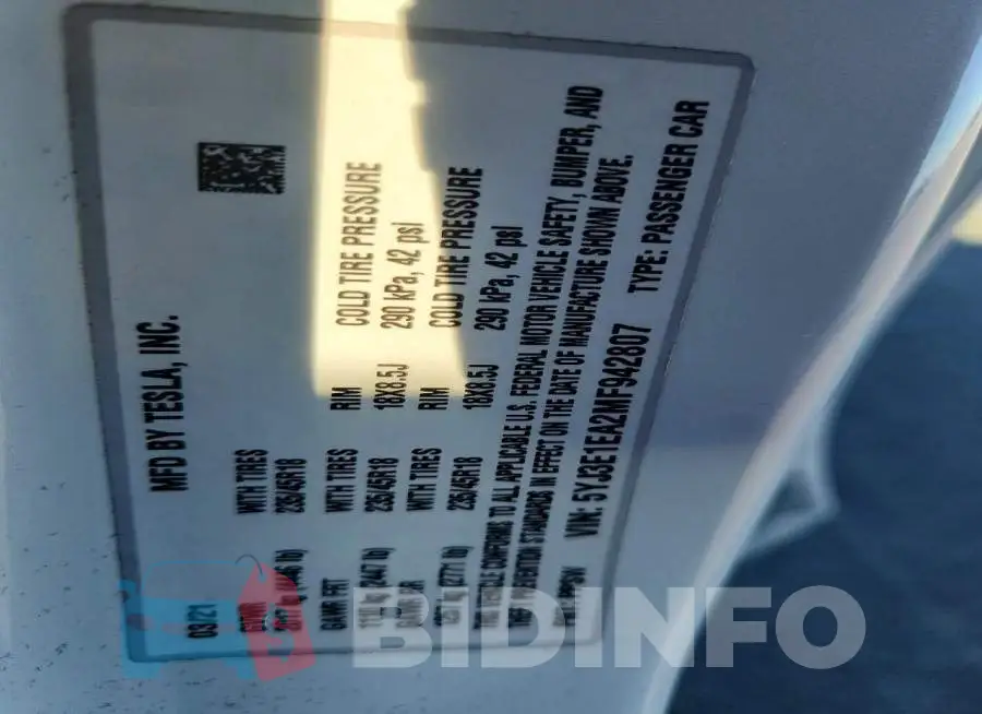 5YJ3E1EA2MF942807 Photo# 12