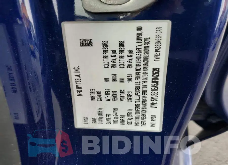 5YJ3E1EA5JF042639 Photo# 12