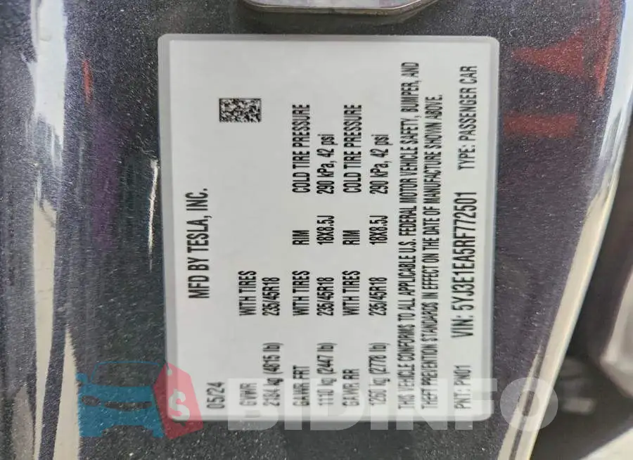 5YJ3E1EA5RF772501 Photo# 13