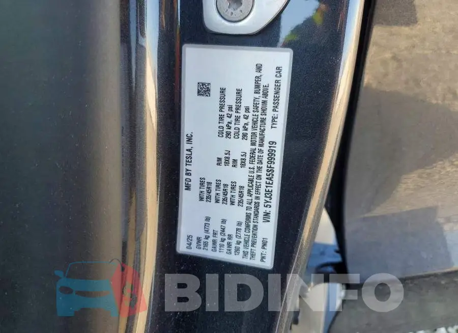 5YJ3E1EA5SF999919 Photo# 12