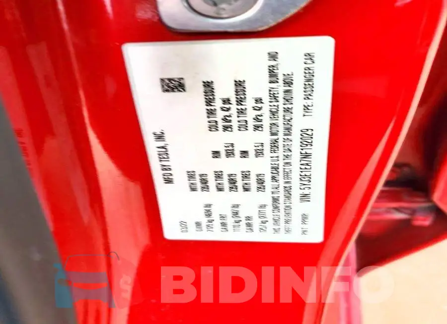 5YJ3E1EA7NF192029 Photo# 13