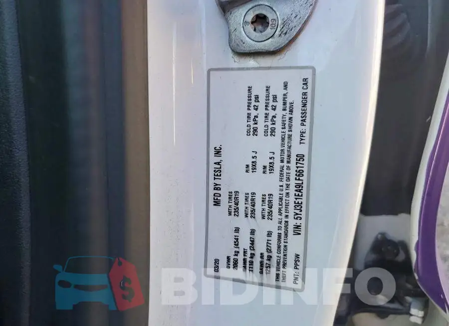 5YJ3E1EA9LF661750 Photo# 13