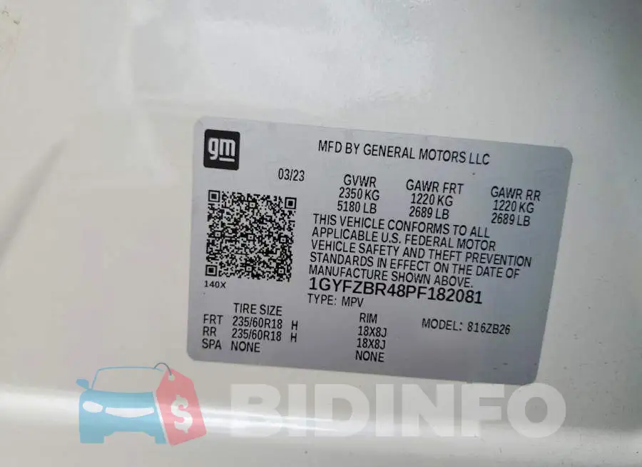 1GYFZBR48PF182081 Photo# 13