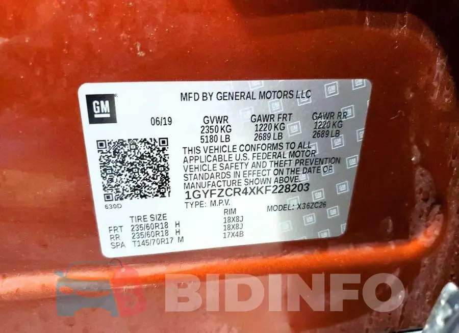1GYFZCR4XKF228203 Photo# 12
