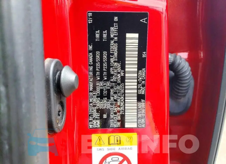 2T2BZMCA0KC180255 Photo# 13
