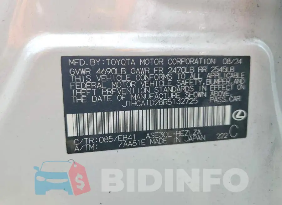 JTHCA1D28R5132725 Photo# 12