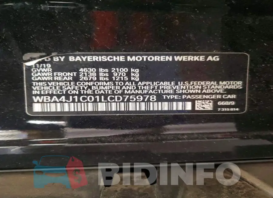 WBA4J1C01LCD75978 Photo# 13