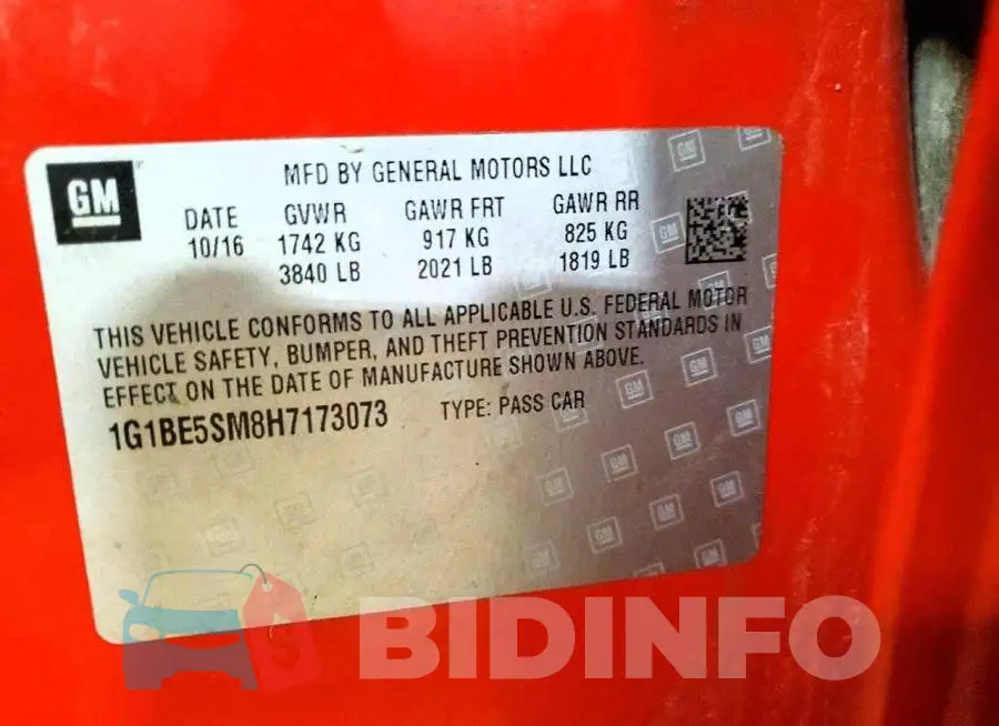 1G1BE5SM8H7173073 Photo# 12