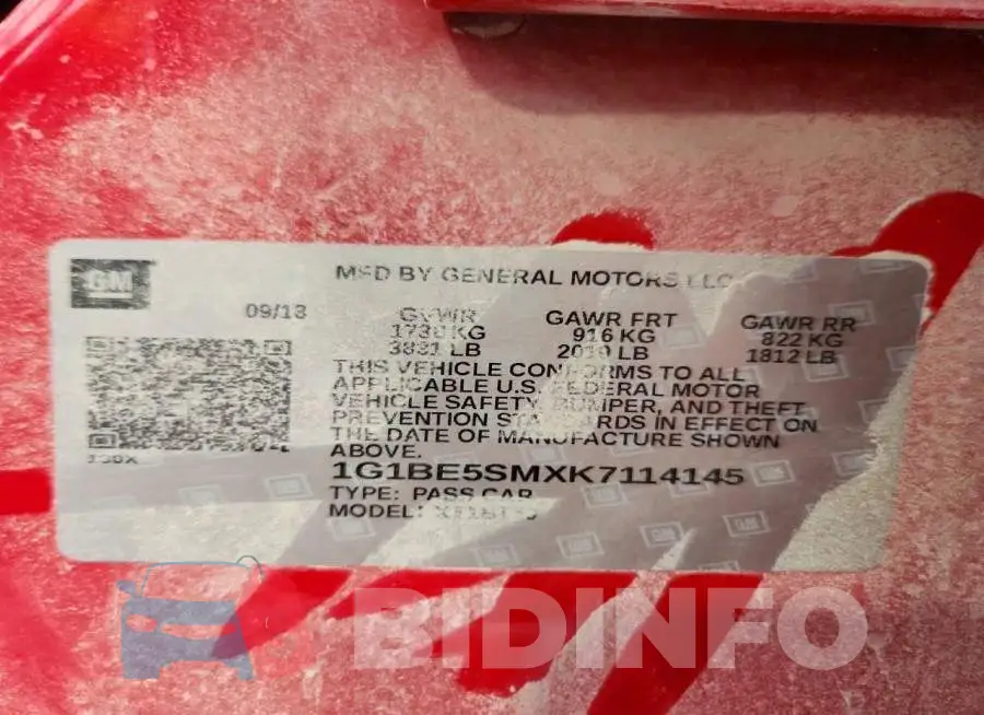 1G1BE5SMXK7114145 Photo# 12