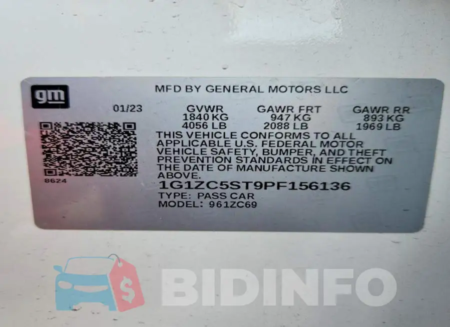 1G1ZC5ST9PF156136 Photo# 13