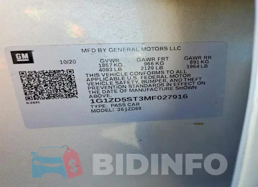 1G1ZD5ST3MF027916 Photo# 12