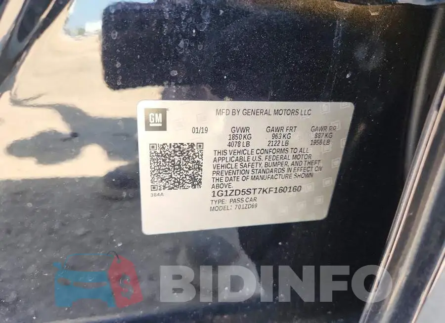 1G1ZD5ST7KF160160 Photo# 12