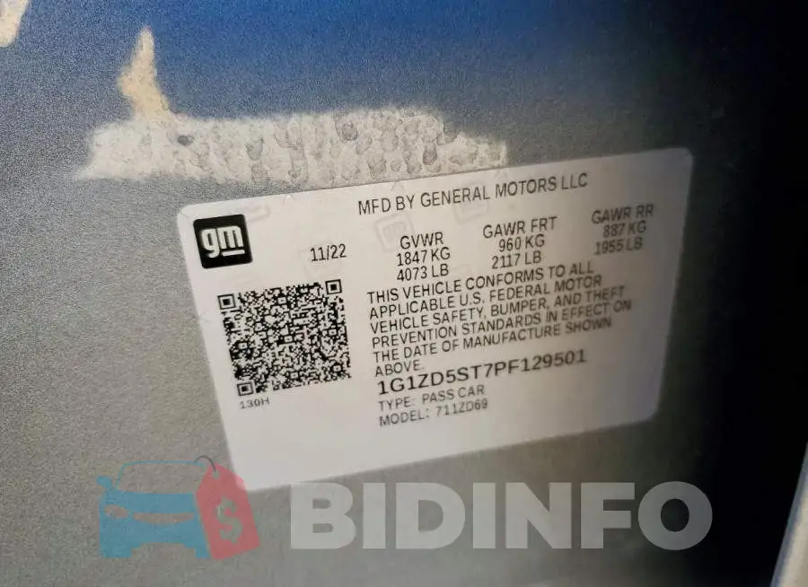 1G1ZD5ST7PF129501 Photo# 12