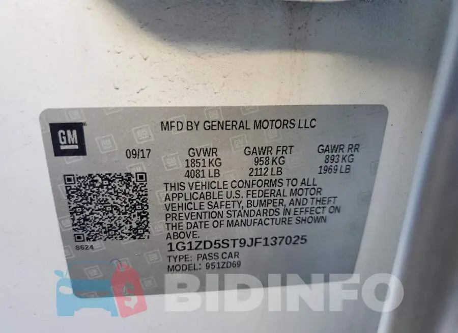 1G1ZD5ST9JF137025 Photo# 12