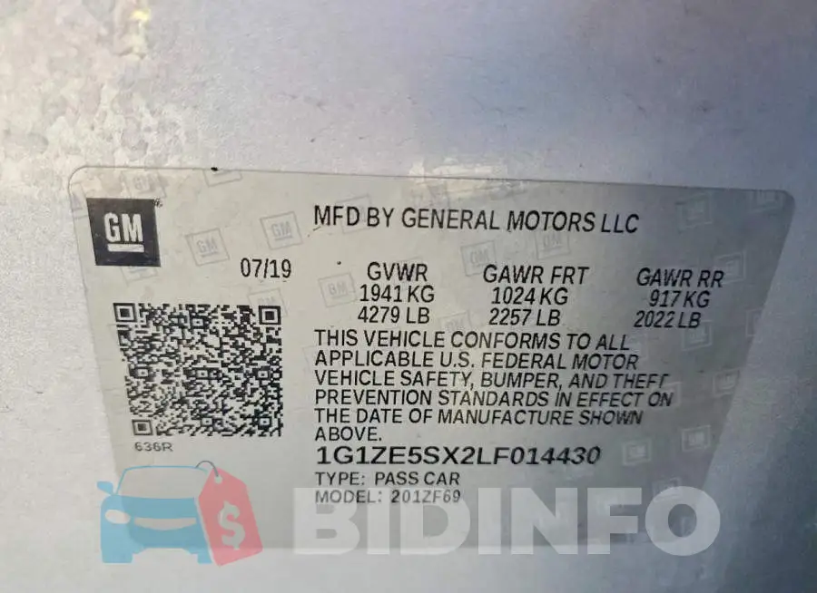 1G1ZE5SX2LF014430 Photo# 13
