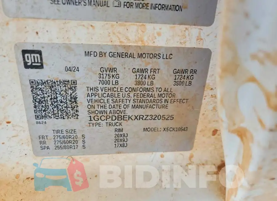 1GCPDBEKXRZ320525 Photo# 13