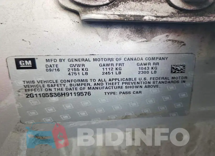 2G1105S36H9119576 Photo# 12
