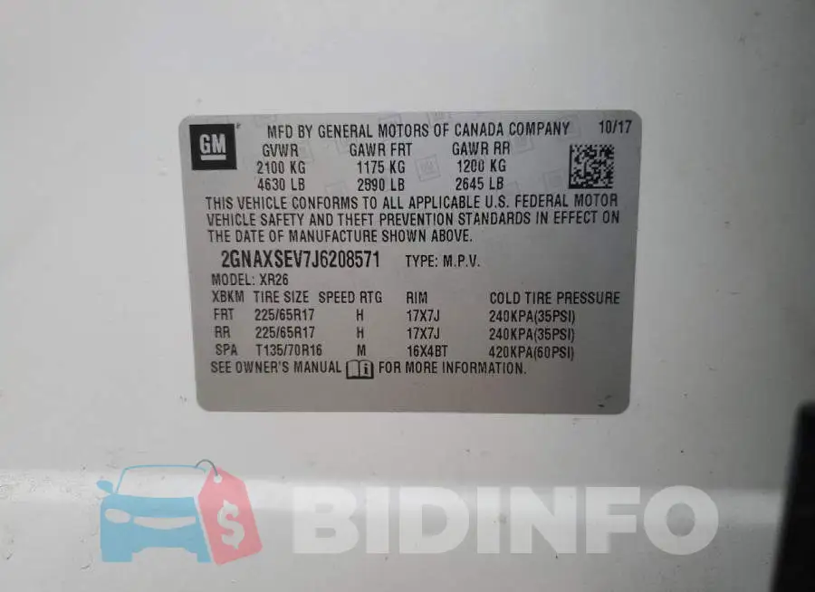 2GNAXSEV7J6208571 Photo# 13
