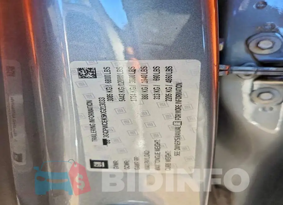 3GCPWCEK5KG213033 Photo# 12
