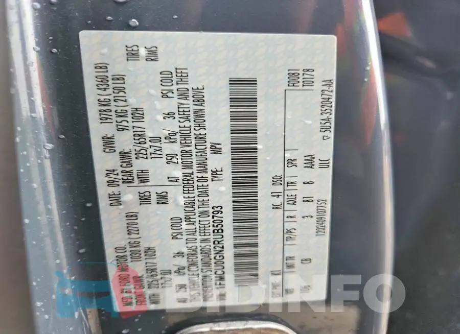 1FMCU0GN2RUB50793 Photo# 13