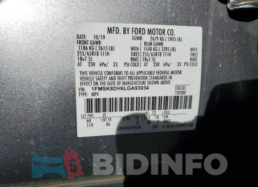 1FMSK8DH6LGA93034 Photo# 13