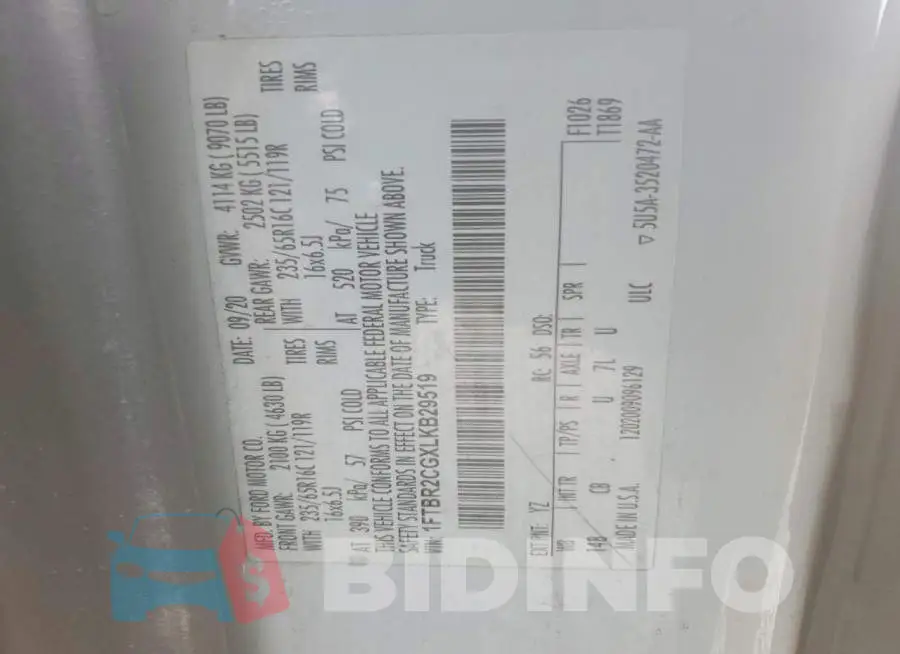 1FTBR2CGXLKB29519 Photo# 14
