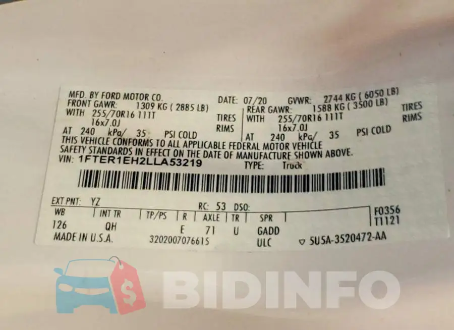 1FTER1EH2LLA53219 Photo# 12