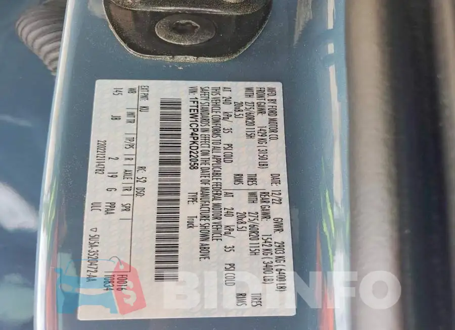 1FTEW1CP4PKD22058 Photo# 12