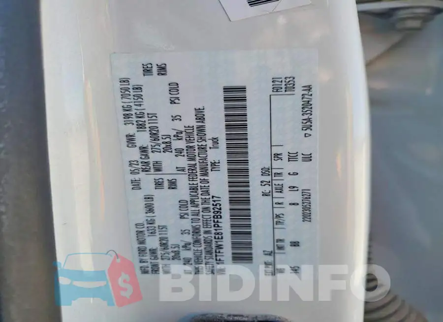 1FTFW1E81PFB92517 Photo# 12