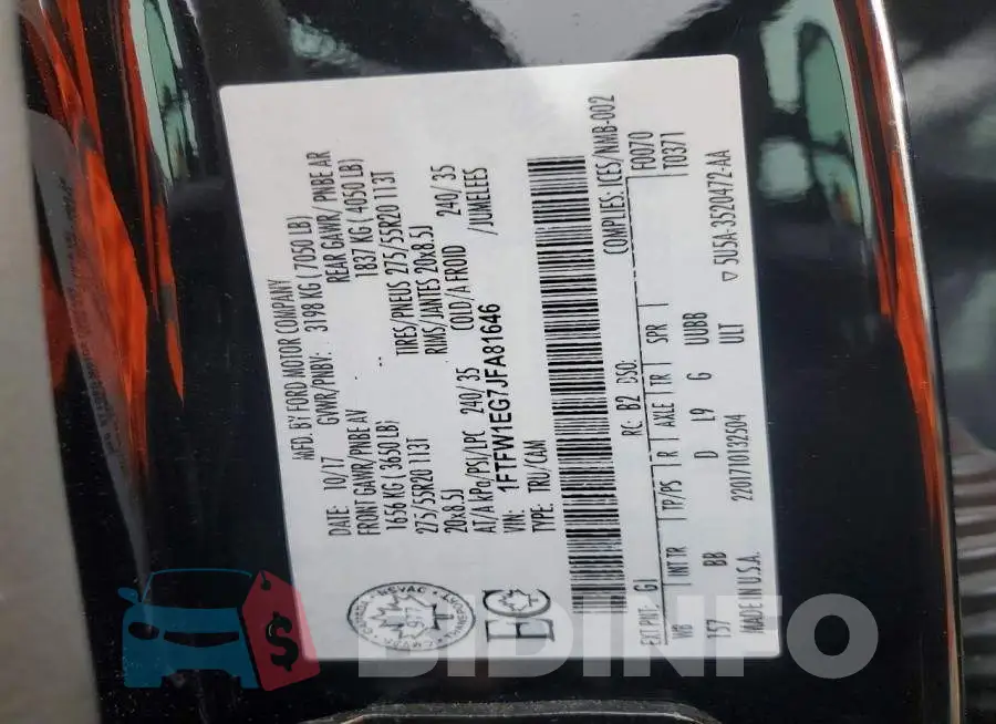 1FTFW1EG7JFA81646 Photo# 12
