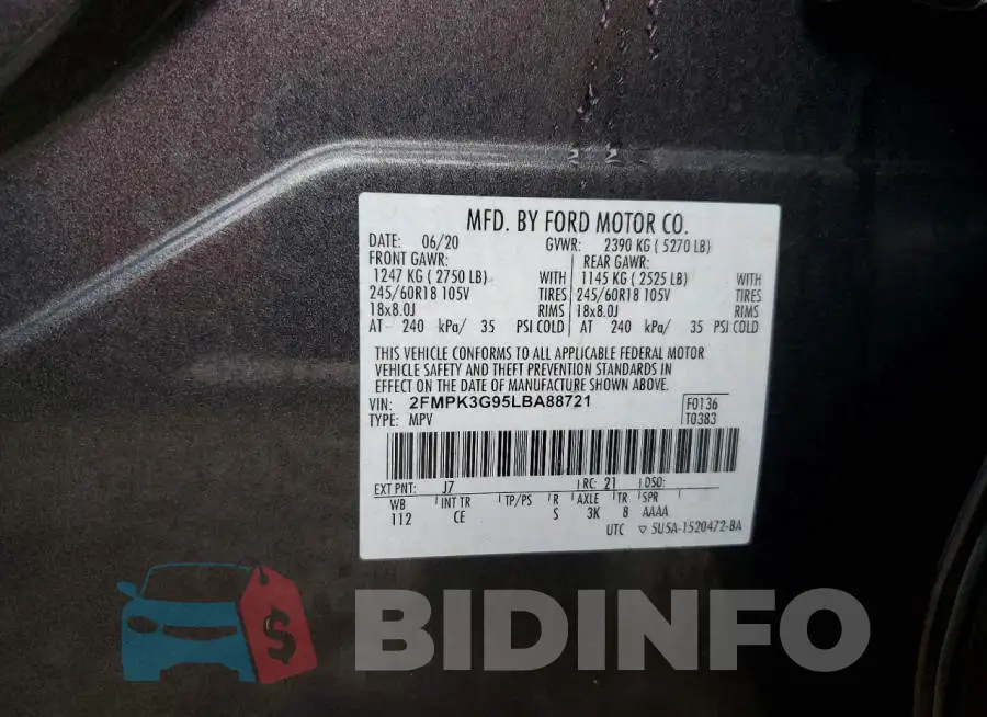 2FMPK3G95LBA88721 Photo# 13